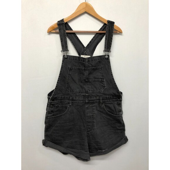 Free People Charcoal Denim Romper - Picture 1 of 16
